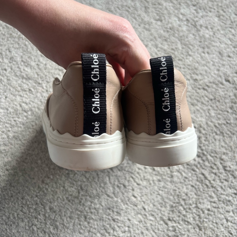 Chloé Tan Slip-On Sneakers with White Platform Soles - Picture 3 of 8